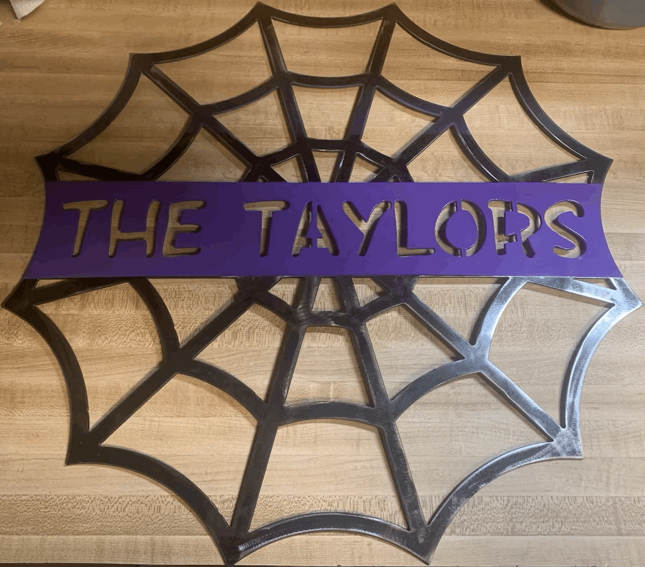 Spider Web sign w/ Name